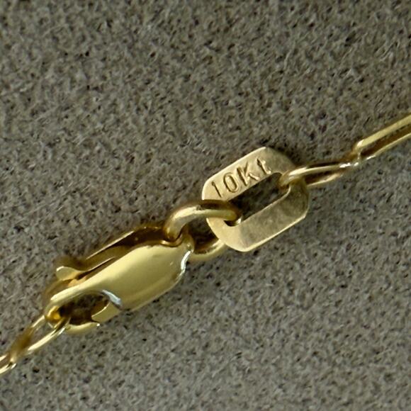Solid 10k Yellow Gold Paper Clip Necklace 20in 1.8mm~NEW - Picture 6 of 9